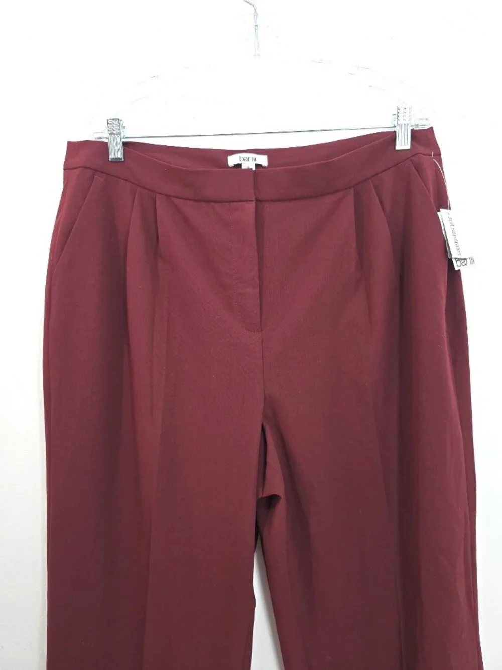 NWT Bar III Burgundy Red Wide Leg Trouser Pants Women's Size 16